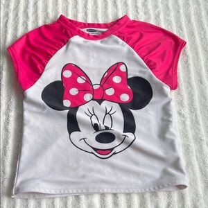 Disney Minnie Mouse Pink and White Rashguard